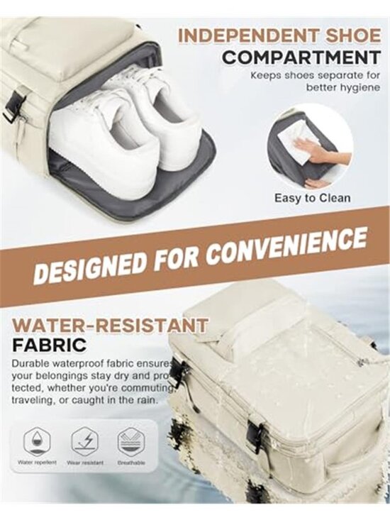 Travel Backpack Carry On Laptop Backpack Waterproof Shoe Compartment Large main image 5